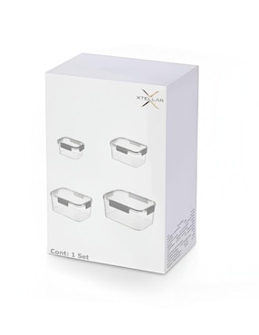 Set contenedores Xtellar de vidrio 5 piezas