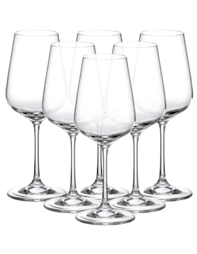 Set de copas para vino Bohemia Strix de vidrio 6 piezas