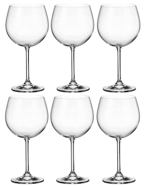 Set de copas para gin Bohemia Colibri de vidrio 6 piezas