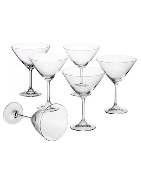 Set de copas para martini Bohemia Sylvia de vidrio 6 piezas