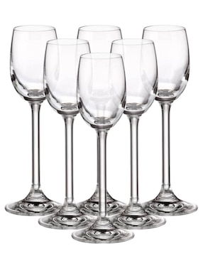 Set de copas para licor Bohemia Colibri de vidrio 6 piezas