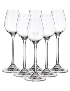 Set de copas para licor Bohemia Columba de vidrio 6 piezas