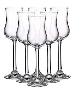 Set de copas para licor Bohemia Colibri de vidrio 6 piezas