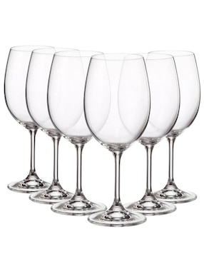 Set de copas para vino Bohemia Sylvia de vidrio 6 piezas