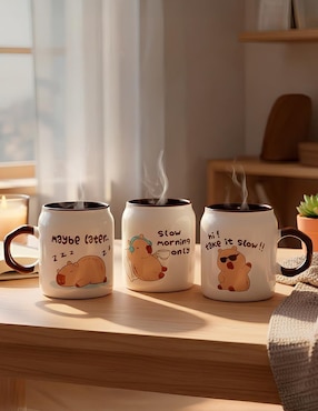 Set de tazas clásicas Chefmaker capibara 3 piezas