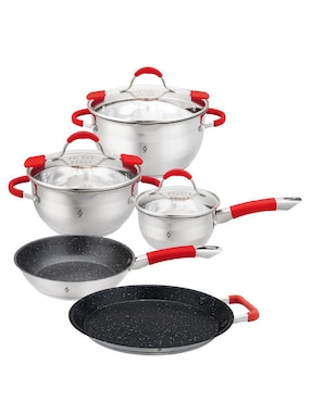 Batería de cocina Bogner de acero inoxidable antiadherente titanio 8 piezas