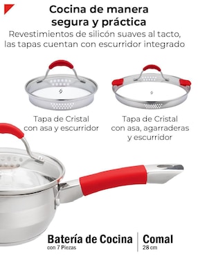 Batería de cocina Bogner de acero inoxidable antiadherente titanio 8 piezas