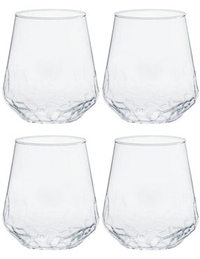 Set de vasos para agua Libbey glacier de vidrio con 4 piezas