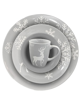 Vajilla cerrada Chefmaker navidad de cerámica para 4 personas