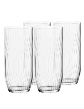 Set de vasos largo Libbey brisa de vidrio con 4 piezas