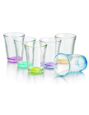 Set de vasos para agua Libbey colors de vidrio con 6 piezas