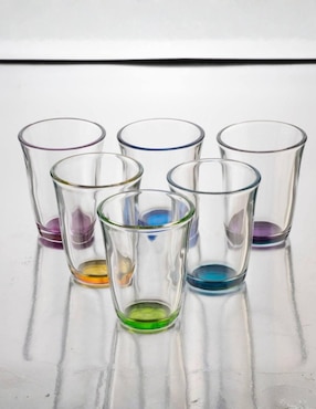 Set de vasos para agua Libbey colors de vidrio con 6 piezas