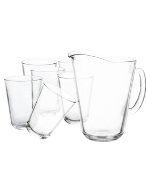 Set jarra con vasos para agua Libbey calypso de vidrio con 7 piezas