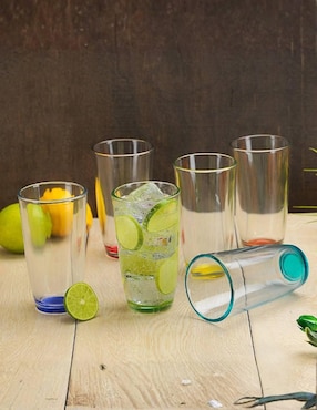 Set de vasos para agua Libbey santa elenita de vidrio con 6 piezas