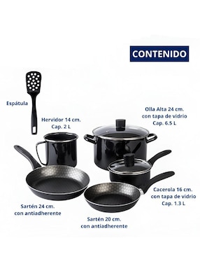 Batería de cocina Xtellar de aluminio antiadherente thermocell 8 piezas