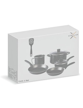 Batería de cocina Xtellar de aluminio antiadherente thermocell 8 piezas