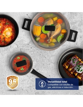 Batería de cocina Cinsa Duramax de acero vitrificado antiadherente sin PFOA 17 piezas