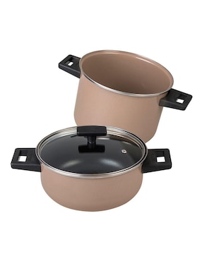 Batería de cocina Cinsa Duramax de acero vitrificado antiadherente sin PFOA 17 piezas
