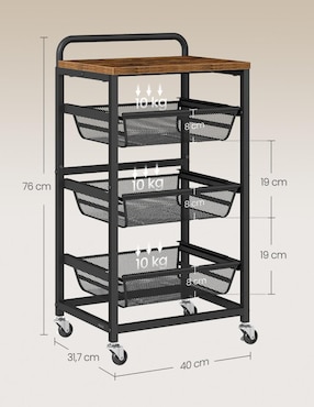 Carro de servicio cocina Songmics home derry MDF
