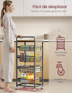 Carro de servicio cocina Songmics Home derry acero