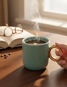 Taza clásica Ideen menta dorada