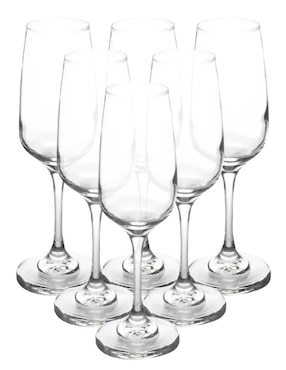 Set de copas para champán Cristar trentino de vidrio 6 piezas