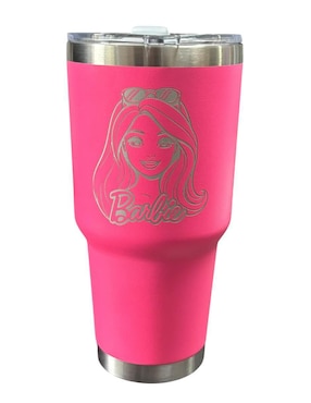 Termo Termomania de acero inoxidable Barbie Collection con tapa push pull 887 ml