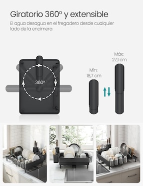 Escurridor de trastes Songmics Home Paxton de acero inoxidable