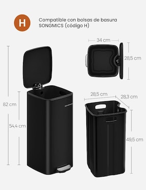 Bote de basura Songmics Home Punkool