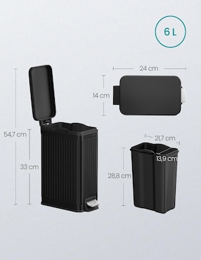 Bote de basura Songmics Home Petaja