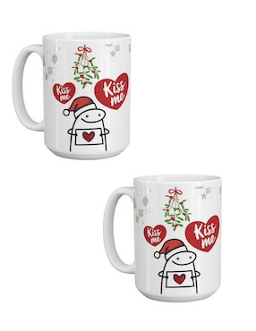 Set de tazas navideñas clásicas Tink Kiss Me 2 piezas