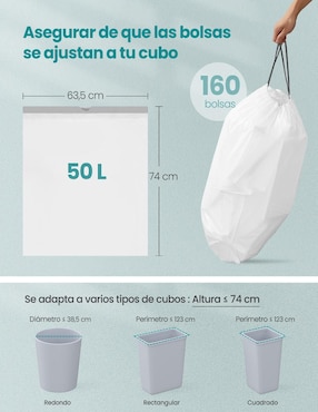 Bolsas para basura Songmics Home con 160 piezas