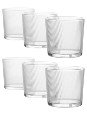 Set de vasos cortos Borgonovo Some lines de vidrio con 6 piezas