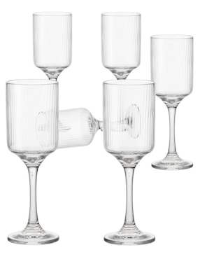 Set de copas para vino Borgonovo de vidrio 6 piezas