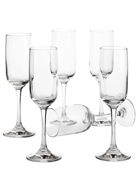 Set de copas para champán Cristar de vidrio 6 piezas
