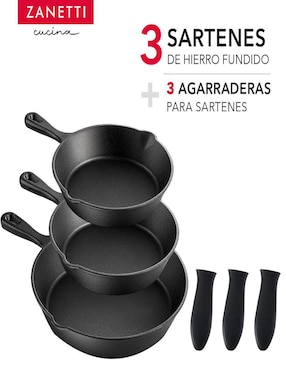 Set de sartenes Zanetti de hierro fundido 6 piezas