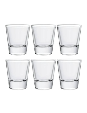 Set de vasos tequilero Cristar de vidrio con 6 piezas
