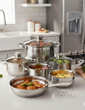 Batería de cocina Royal Haus de acero inoxidable 12 piezas