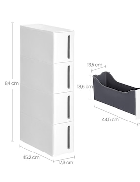 Carro de servicio áreas múltiples Songmics Home Lake plástico