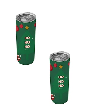 Set termo Tink de acero inoxidable Navidad con tapa a presión 520 ml