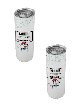 Set termo Tink de acero inoxidable Navidad con tapa a presión 520 ml