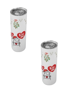 Set termo Tink de acero inoxidable Navidad con tapa a presión 520 ml