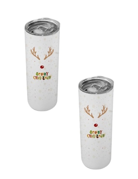 Set termo Tink de acero inoxidable Navidad con tapa a presión 520 ml
