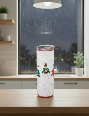 Set termo Tink de acero inoxidable Navidad con tapa a presión 520 ml