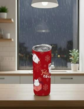 Termo Tink de acero inoxidable Navidad con tapa a presión 520 ml