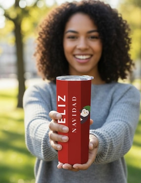 Termo Tink de acero inoxidable Navidad con tapa a presión 520 ml