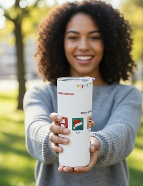 Termo Tink de acero inoxidable Navidad con tapa a presión 520 ml