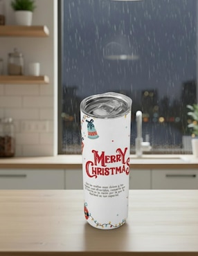Set termo Tink de acero inoxidable Navidad con tapa a presión 520 ml