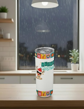 Set termo Tink de acero inoxidable Navidad con tapa a presión 520 ml