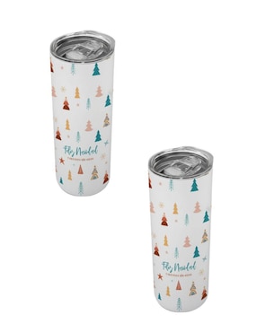 Set termo Tink de acero inoxidable Navidad con tapa a presión 520 ml